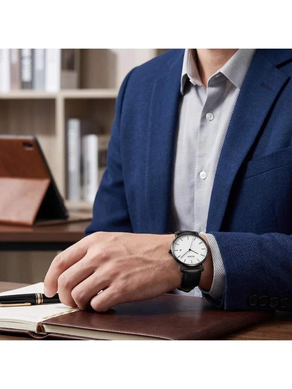 Men's White Ultra Thin Minimalist Analog Waterproof Casual Classic Wrist Watch